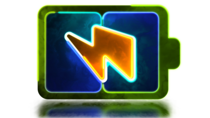 Looping neon glow effect Battery charger icon