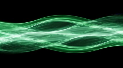 Abstract green and black waves modern digital art concept for creative design projects.