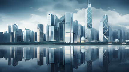 Futuristic Cityscape: A Harmonious Blend of Abstract and Contemporary GZ Architecture
