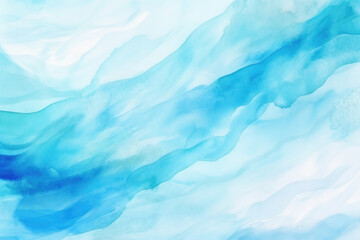 Fototapeta premium Blue azure turquoise abstract watercolor background, flow texture pattern wallpaper background