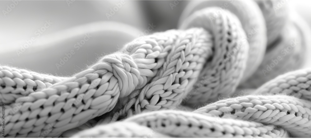 Poster detailed macro close up of white cloth fiber showing fabric microstructure texture