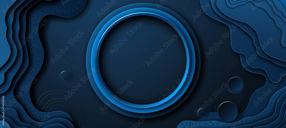 Poster futuristic 3d paper circle with circuit board, hi tech digital connection concept.