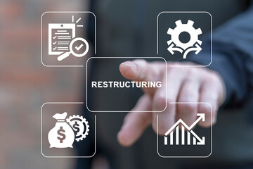 Concept of restructuring business and making company profitable. From loss to success. Avoid...