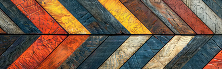 Colorful rustic rough wood texture background with 90 degree angle scales - obrazy, fototapety, plakaty