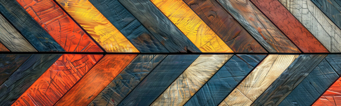 Colorful rustic rough wood texture background with 90 degree angle scales