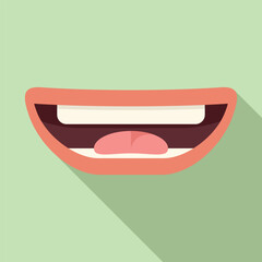 Activity articulation icon flat vector. Therapy diction. Cavity verbal word