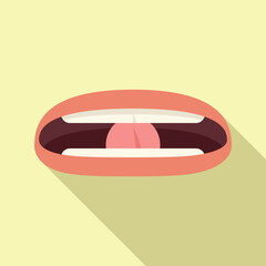 Diction spoken word icon flat vector. Care process. Articulation exercise