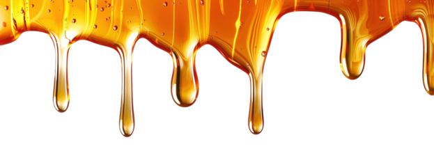 Maple syrup dripping over isolated white transparent background
