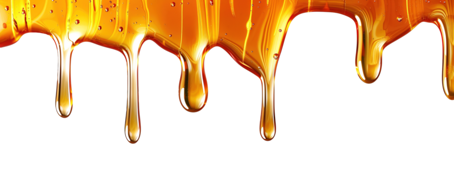 Maple syrup dripping over isolated white transparent background