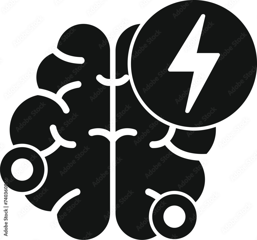 Poster brain memory part icon simple vector. work lost care. science dementia