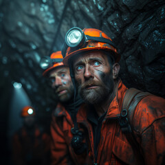 Fototapeta premium World Day for Safety and Health at Work-Miners