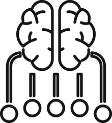 Brain support mind icon outline vector. Cognitive power. Mental recollect