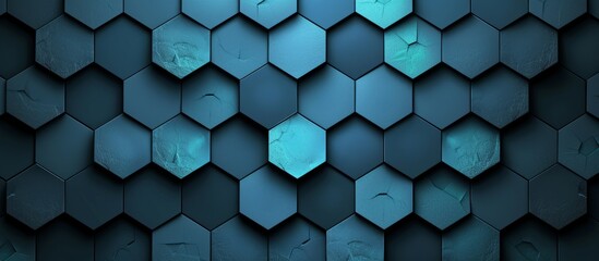 Abstract Geometric Background with Hexagons in Blue and Purple Shades, Modern Design Element for Artistic Projects