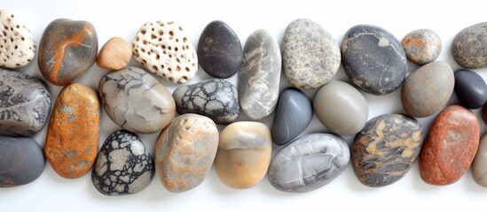 Vibrant and Diverse Collection of Colorful Rocks in Various Shapes and Sizes for Design Inspiration