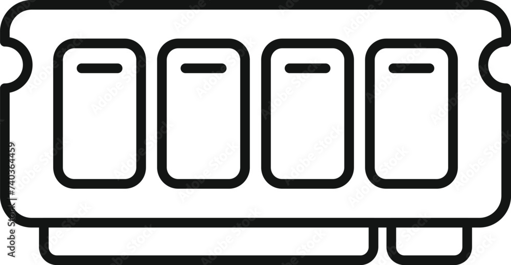 Poster ram memory icon outline vector. pc computer part. fast creative speed
