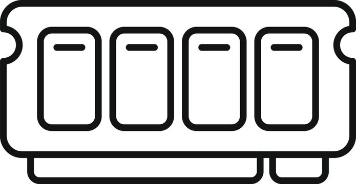 black ram memory module icon clip art preview