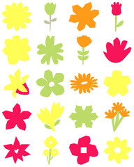 Bright Cut-out Flower Element