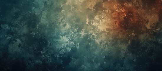 A visually striking abstract painting featuring a captivating fusion of orange and blue colors.