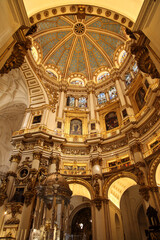 Fototapeta na wymiar Inside Granada Cathedral, Spain. the beauty of old architecture