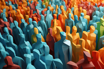 Obraz premium Dynamic Business Team, Leading the Way to Success in a Vibrant Crowd