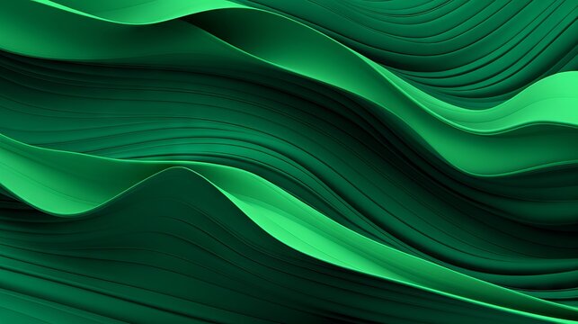 Abstract Organic Green Lines: Vibrant Wallpaper Background Illustration in Nature's Palette