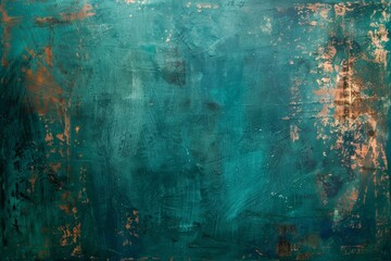 Green and Gold Painted Abstract Artwork. Generative AI