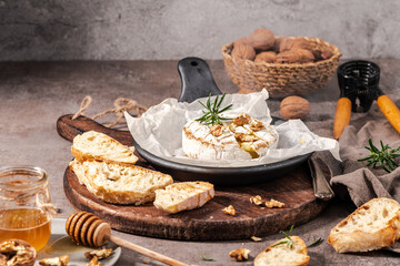 Fresh sliced Camembert cheese