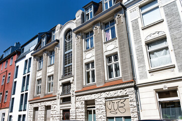 beautiful houses from the end of the 19th century in the cologne district of neu ehrenfeld