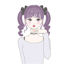 あごに手をあててキメポーズの女の子