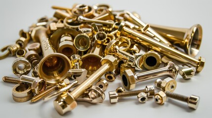 Obraz premium Box full with machine nuts and bolts