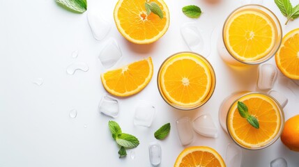 Summer orange cocktails with citrus fruits
