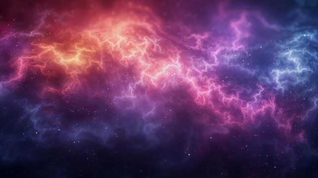 Pink, Blue, Violet and Orange Crackling Celestial Energy Banner