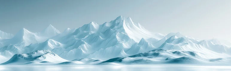Foto op Canvas Panoramic wide polar antarctic mountain range  © Gejsi