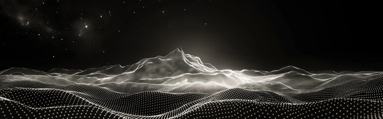 Digital dotted landscape - The virtual frontier mapping program software  - obrazy, fototapety, plakaty