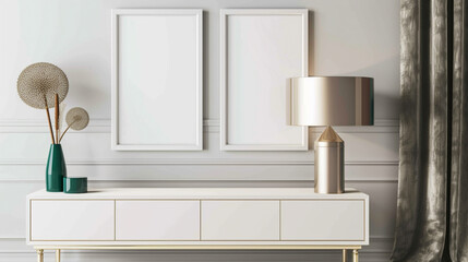Timeless Tranquility: Blank Picture Frames Illuminate a Sanctuary of Style and Sophistication