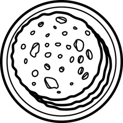 Chapat Outline Vector Illustration