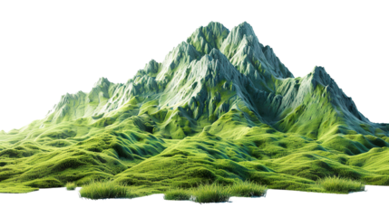 green mountain, isolated on white background PNG