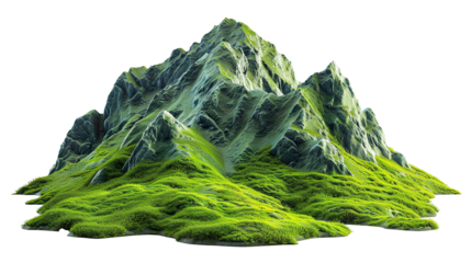 green mountain, isolated on white background PNG
