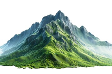 green mountain, isolated on white background PNG