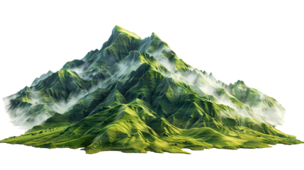 green mountain, isolated on white background PNG