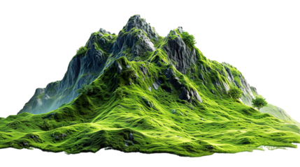 green mountain, isolated on white background PNG