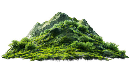 green mountain, isolated on white background PNG