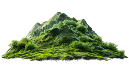 green mountain, isolated on white background PNG