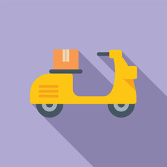 Scooter delivery icon flat vector. Import express. Package service vessel