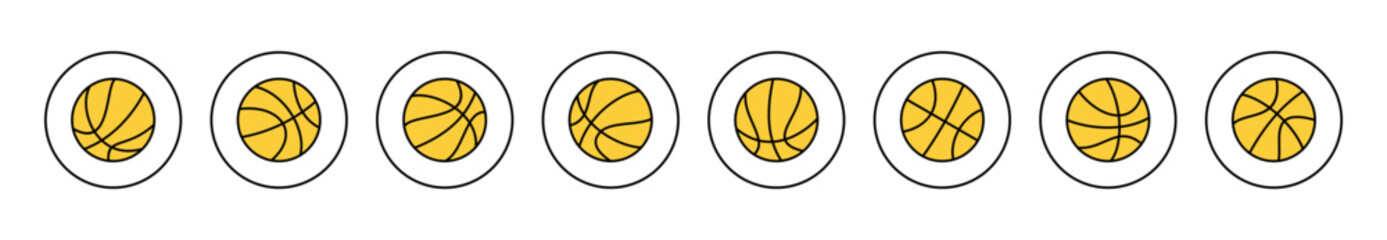 Basketball icon set vector. Basketball ball sign and symbol