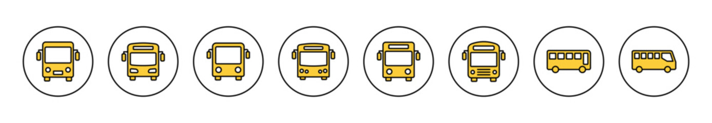 Bus icon set vector. bus sign and symbol. transport symbol