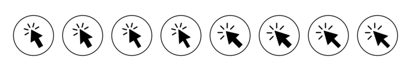 Click icon set vector. pointer arrow sign and symbol. cursor icon