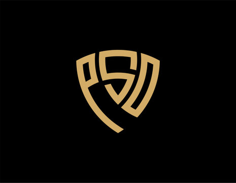 PSO creative letter shield logo design vector icon illustration