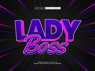 lady boss editable text effect 3d style