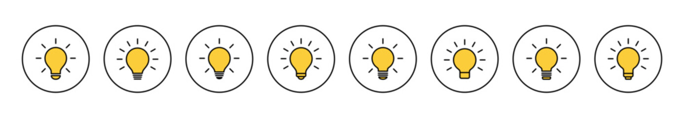 Lamp icon set vector. Light bulb sign and symbol. idea symbol.